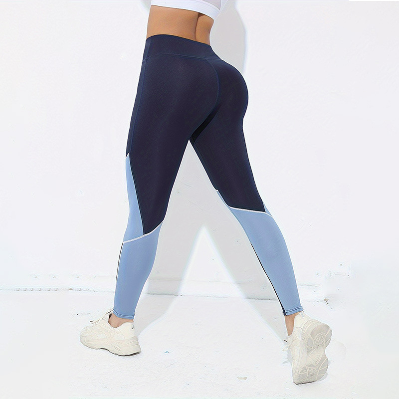 Cross-border New Stitching Yoga Pants Contrast Leggings Sports Fitness Seam High Waist Stretch Pants