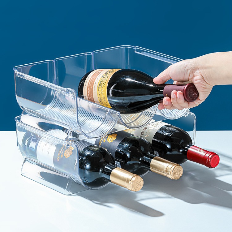 Wine Rack refrigerator wine storage rack creative simple punch-free wine cabinet bar counter stackable wine bottle display rack