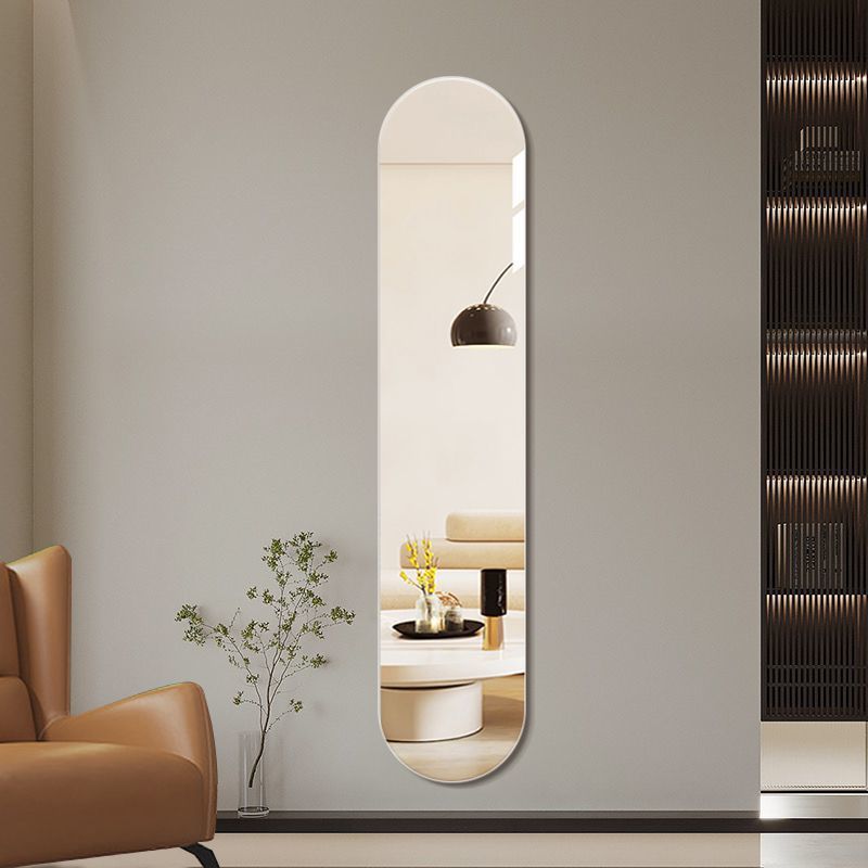 Picture of Wall-mounted household wall-mounted mirror fitting mirror small apartment ultra-narrow non-perforated full-length mirror explosion-proof extremely narrow dressing mirror