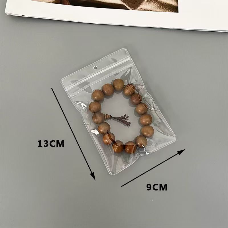 Picture of PVC Hole Jewelry Storage Bag Bracelet Small Jewelry Packaging Transparent Sealed Holed Plastic Sealed Self-sealing Bag