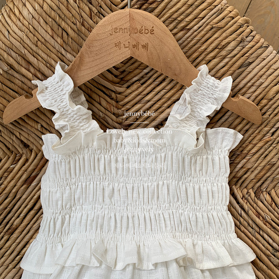 Picture of Korean-style Mother-daughter Parces' Ins-style Baby Girl's Lace dress Baby's Fresh-style Sling Ass-fitted Fart Clothes