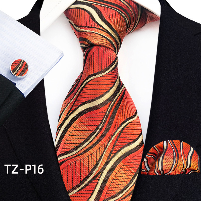 Picture of New tie men's business banquet formal dress wedding pattern green hand tie polyester jacquard fabric wholesale