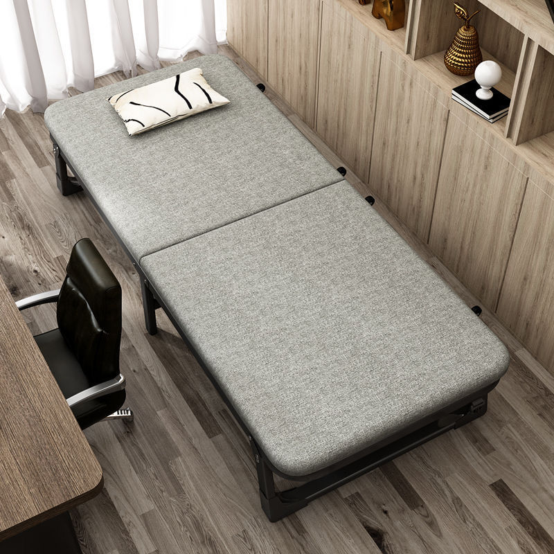 Extra thick folding single lunch break bed home office portable foldable companion recliner folding single bed
