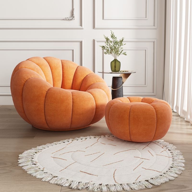 Picture of Internet celebrity pumpkin lazy sofa, single and double sofa chair, lambswool sofa balcony, swivel lounge chair, can lie down and sleep