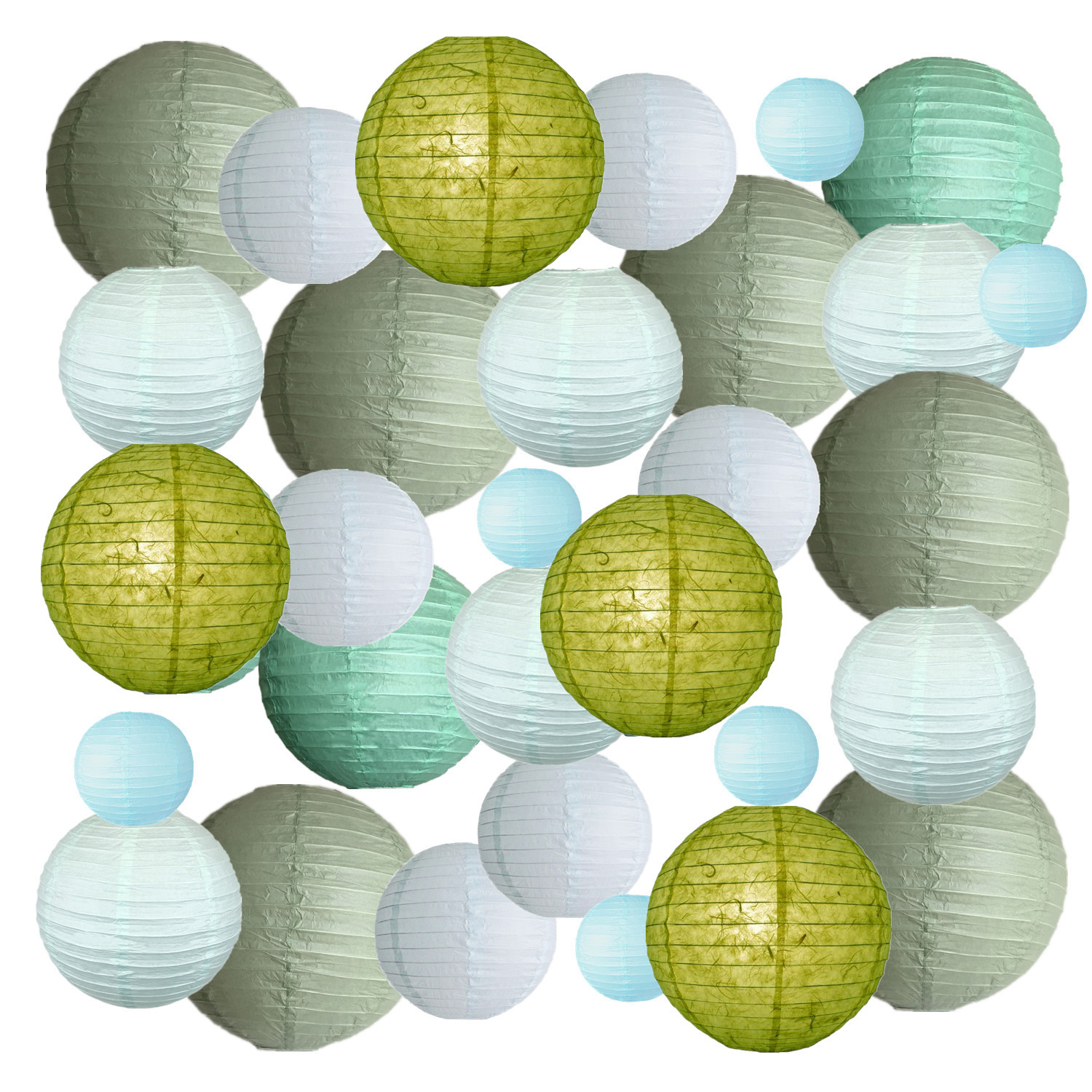 Picture of Spring, Summer, Autumn and Winter Colorfulful Paper Lanterns Round Foldableable Paper Art Combination Set Hanging Lanterns
