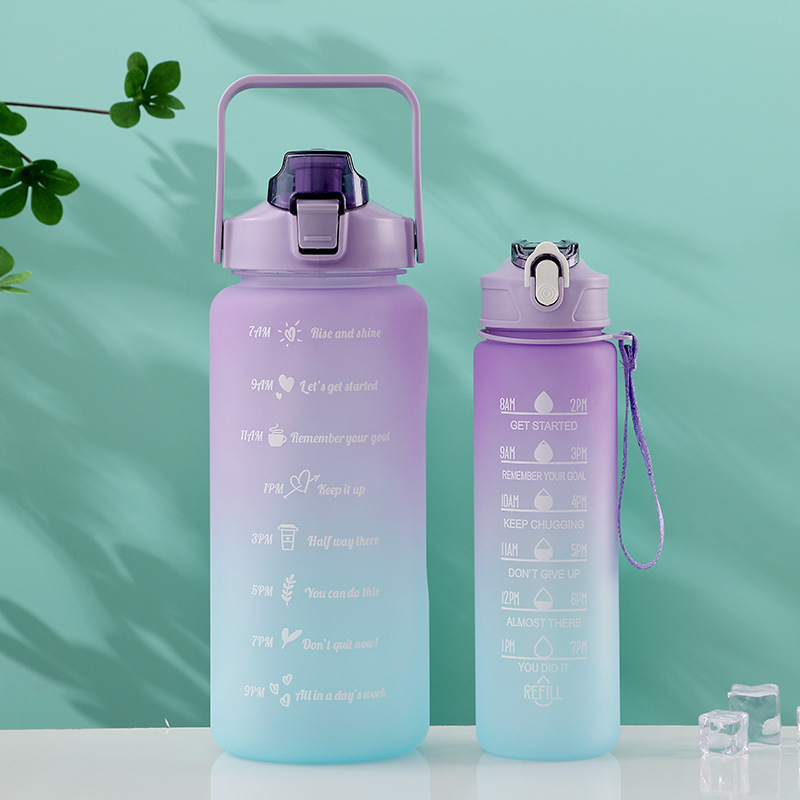 Picture of Two-piece Gradient Sports Large Cup Fitness Kettle Portable Outdoor Internet Celebrated Plastic Large Capacity Space Cup for Girls