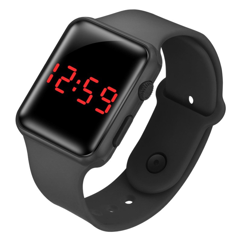 Factory wholesale led electronic watch student fashion Sports LED Apple square silicone electronic watch gift