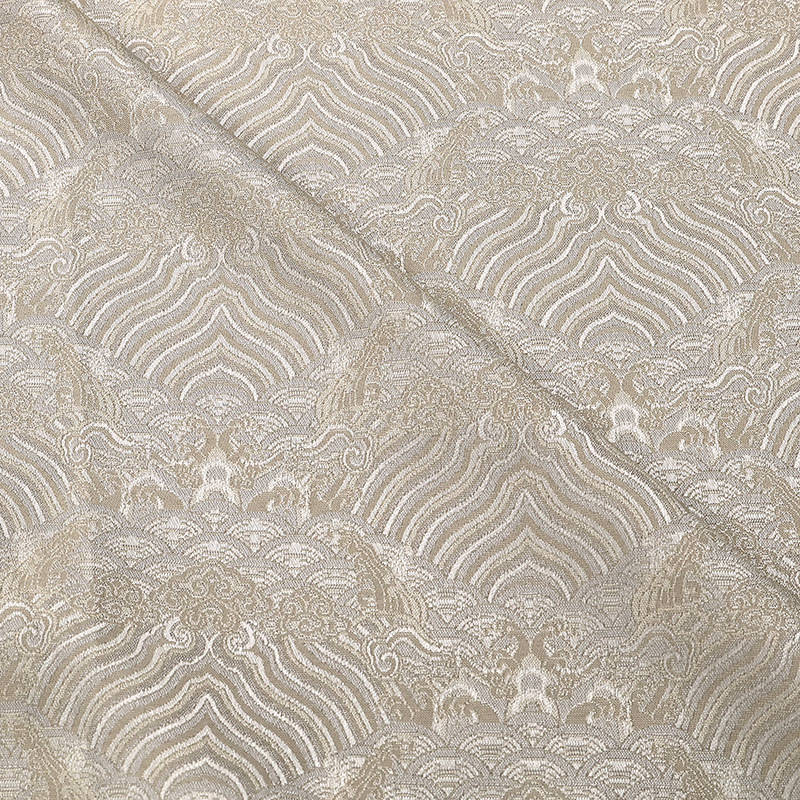 Picture of Sea Wave Water Ripple Brocade Brocade Imitation Song Guofeng Cheongsam Water Wave New Chinese Style High Density Jacquard Fabric Horse Face Dress