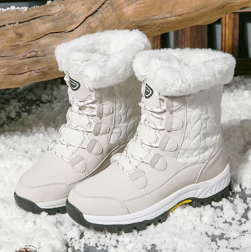 2025 Northeast Large Size Snow Boots for Women Outdoor Travel Independent Station High-Top Cotton Shoes Women's Mid-Calf Boots Winter Amazon