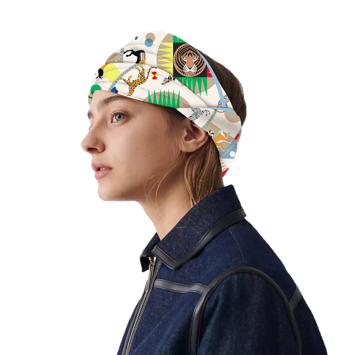 Picture of Cross-Border New Animal Carousel Print 90 Square Scarf Women's Fashion Twill Elegant Scarf Decorative Silk Scarf Scarf