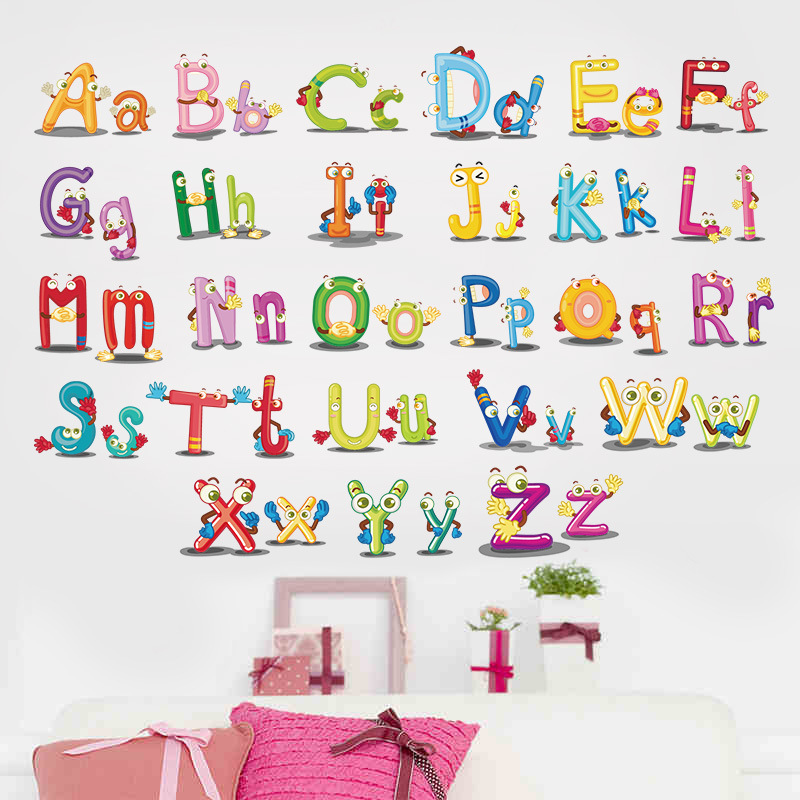 New Xh6220 Educational Early Education Learning English Alphabet Stickers Kindergarten Kidsren's Room Baby Bedroom Living Room Stickers