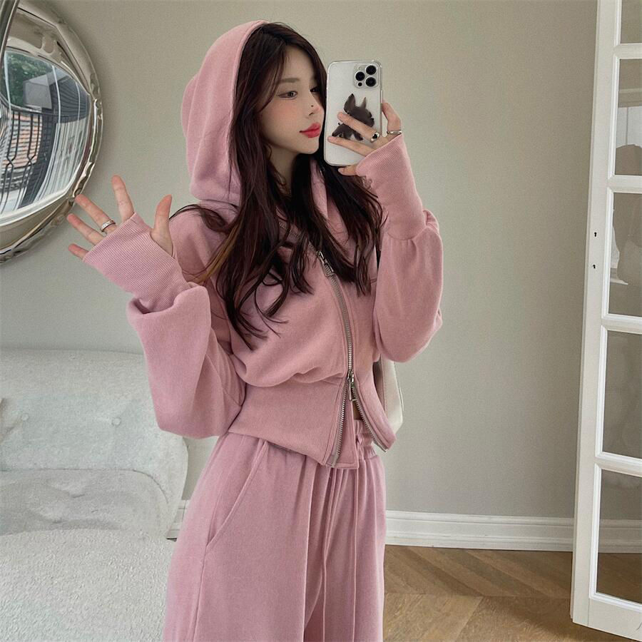 Picture of Internet Celebrity Sportswear Fashion Suit Women's 2023 Spring and Autumn Korean New Hooded Sweatshirt Casual Trousers Two-Piece Trendy Suit