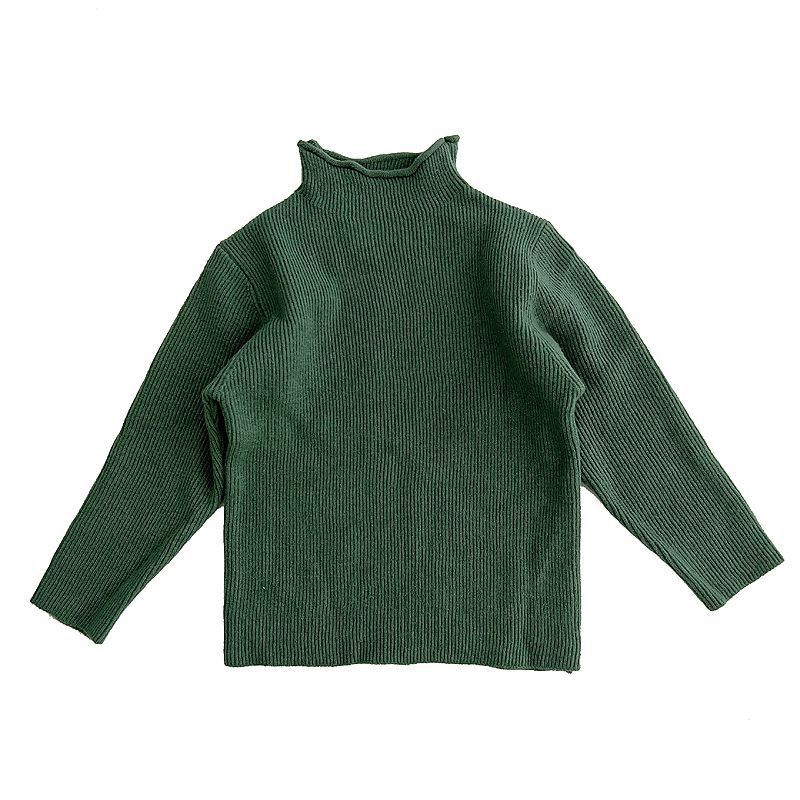 Picture of in stock Soft Waxy Self-made Children's Knitwear Base Long-sleeved Sweater for Boys and Girls Half-high Neck Autumn and Winter Korean Style Middle and Big Children