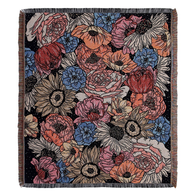Ins Ethnic Style picnic mat picnic cloth moisture-proof mat outdoor camping blanket nap blanket bohemian blanket sofa blanket