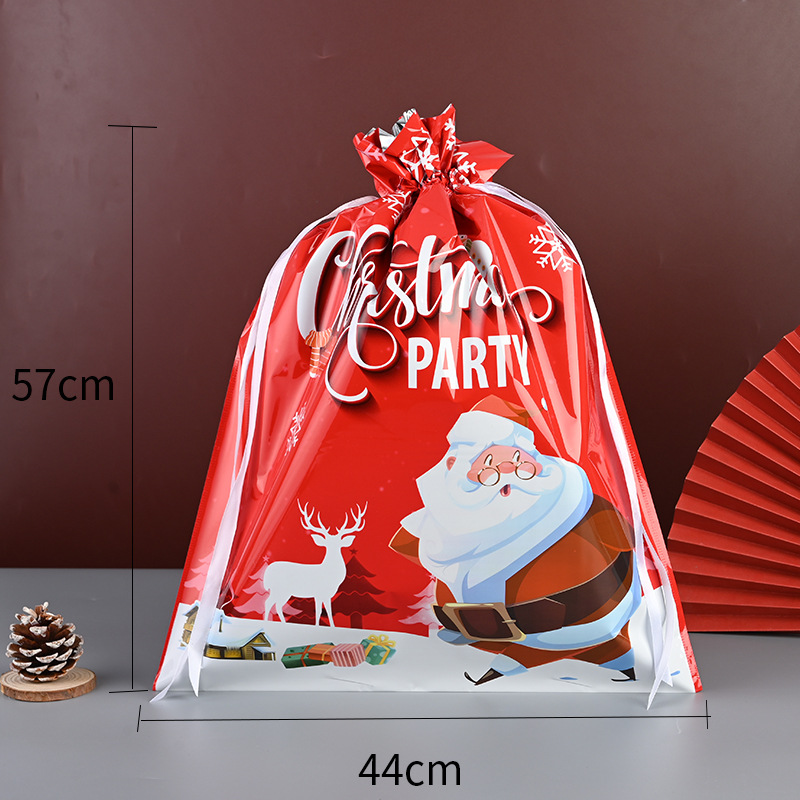 Picture of Cross-border Amazon Christmas Gift Bag Drawstring Bag Christmas Gift Packaging Bag Ping An Fruit Snowflake Crisp Bag