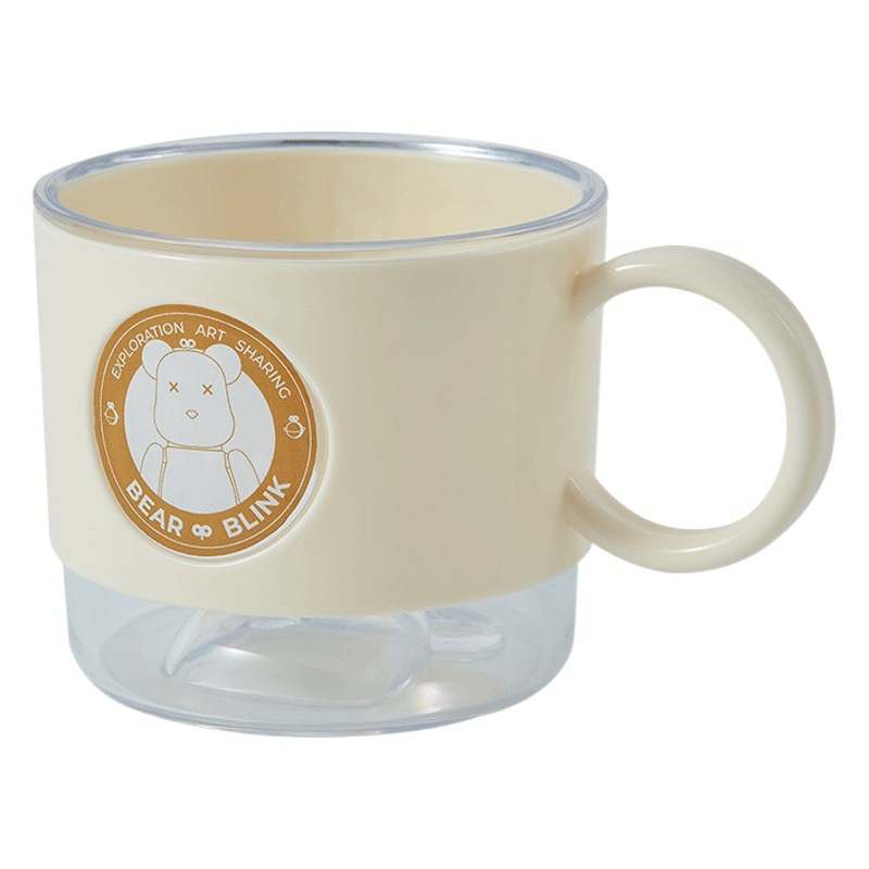 Bear mouthwash Cup student dormitory wash cup high-looking toothbrush cup children's brushing Cup plastic transparent toothbrush cup