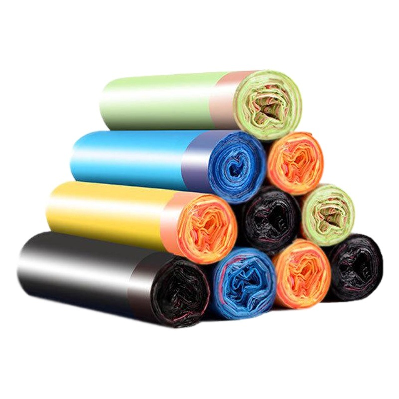 Drawstring Wear Pull Black Automatic Niling Hotel Sorting Garbage Bag 5 Rolls Thickened Portable Disposable Plastic Bag
