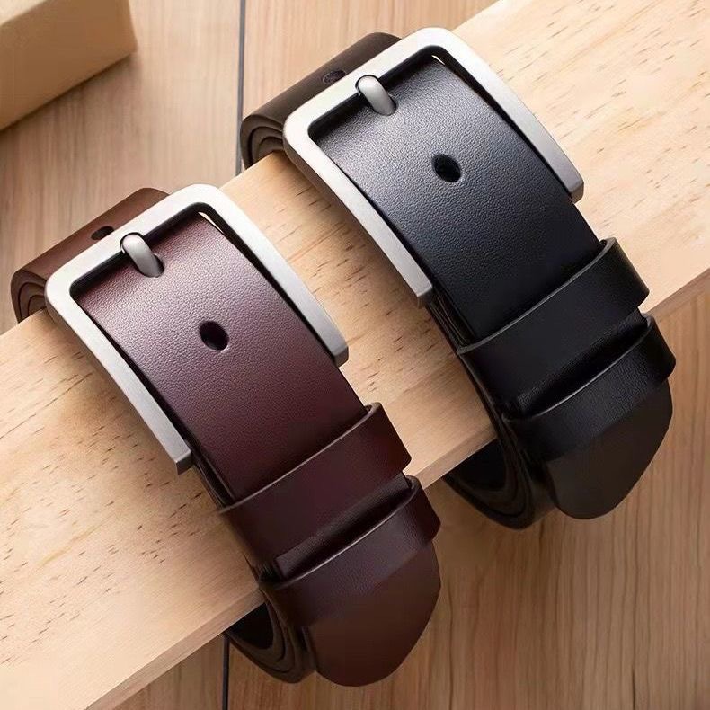 Cross-Border Supply Men's Belts Casual Pin Buckle Men's Belts Korean Style Jeans Men's Trouser Belts Manufacturer Wholesale Ready Stock