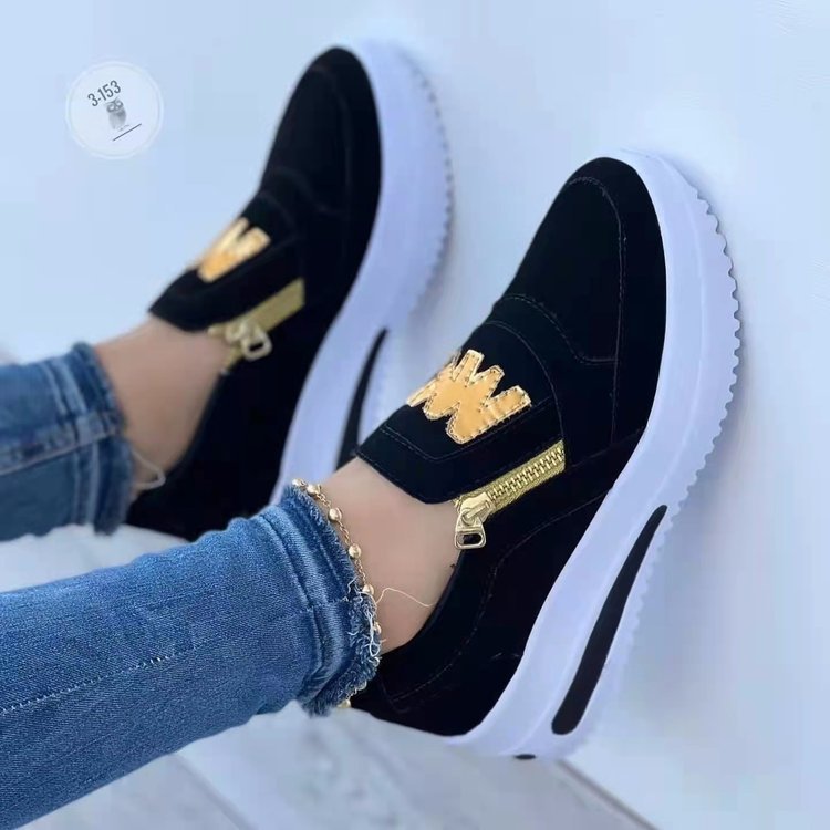 Plus Size Export 2022 Summer New European and American Casual Sports Zipper Women's Shoes Wish Amazon Cross-Border Women's Shoes