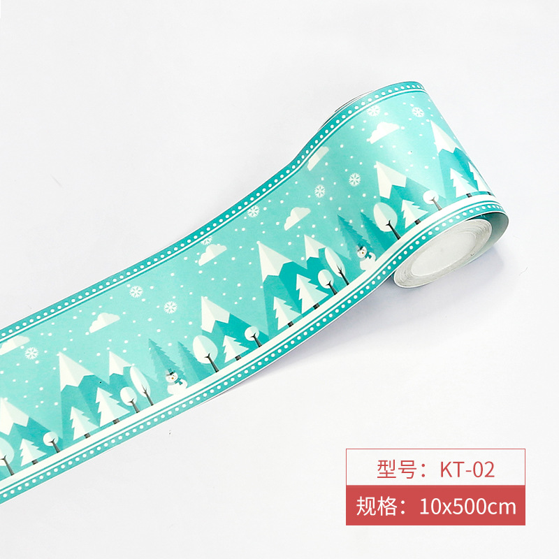 Picture of Bathroom Waistline Stickers Self-Adhesive Waterproof Living Room Bedroom Kitchen Skirting Tile Stickers Pvc Wallpaper Decorative Wall Stickers