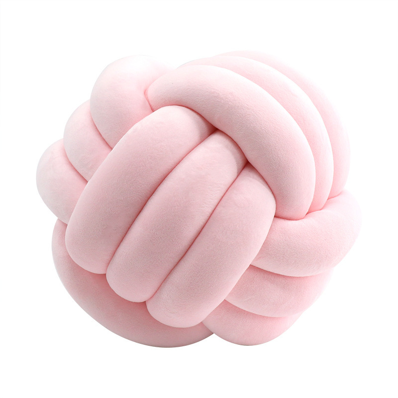 Picture of Ins Popular Three-Strand Rope Knotted Round Ball Home Fabric Creative Hand-Woven Decorative Pillow Cushion Lumbar Cushion