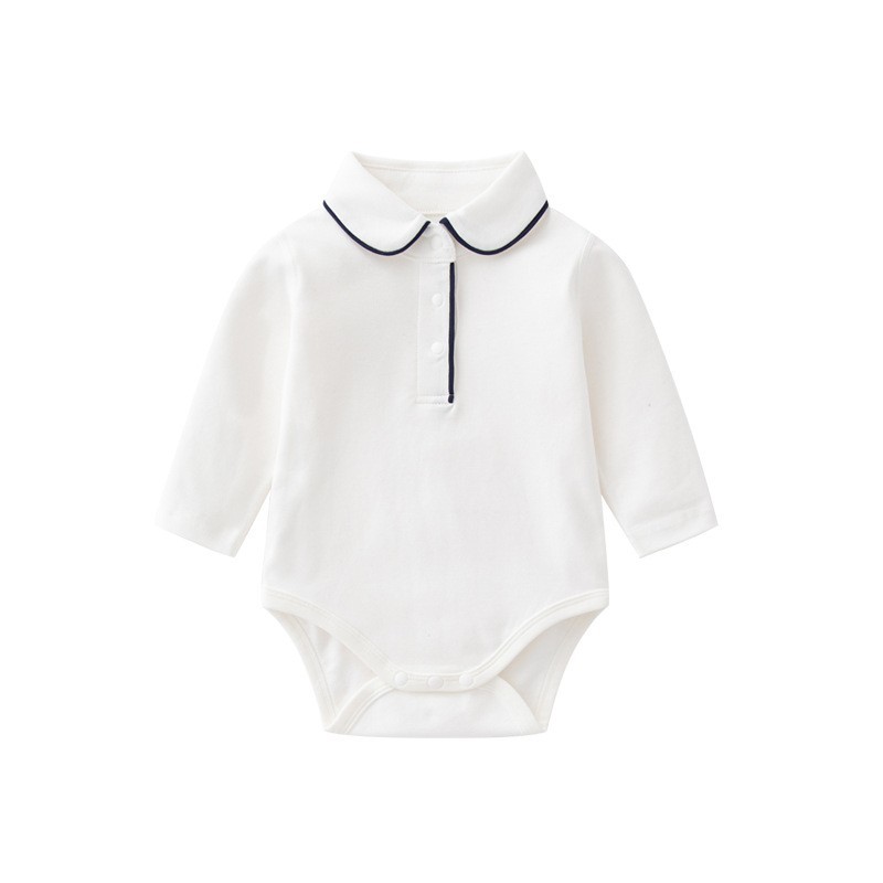 Picture of Spot Spring European and American Infant Boys' Jumpsuits Cotton Long-Sleeved Triangle Crawling Clothes Baby Summer Clothes
