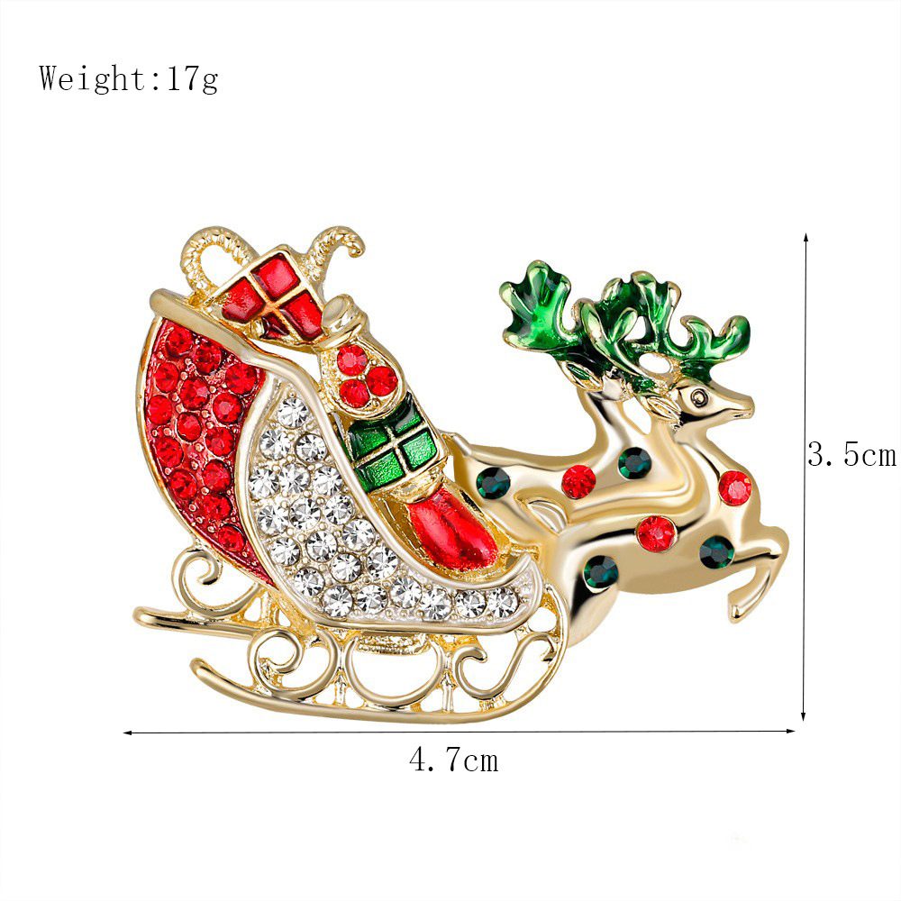 Picture of Lanhao European and American New Fashion Christmas Brooch Christmas Tree Shoes Elk Wreath Snowflake Bell Pin Women