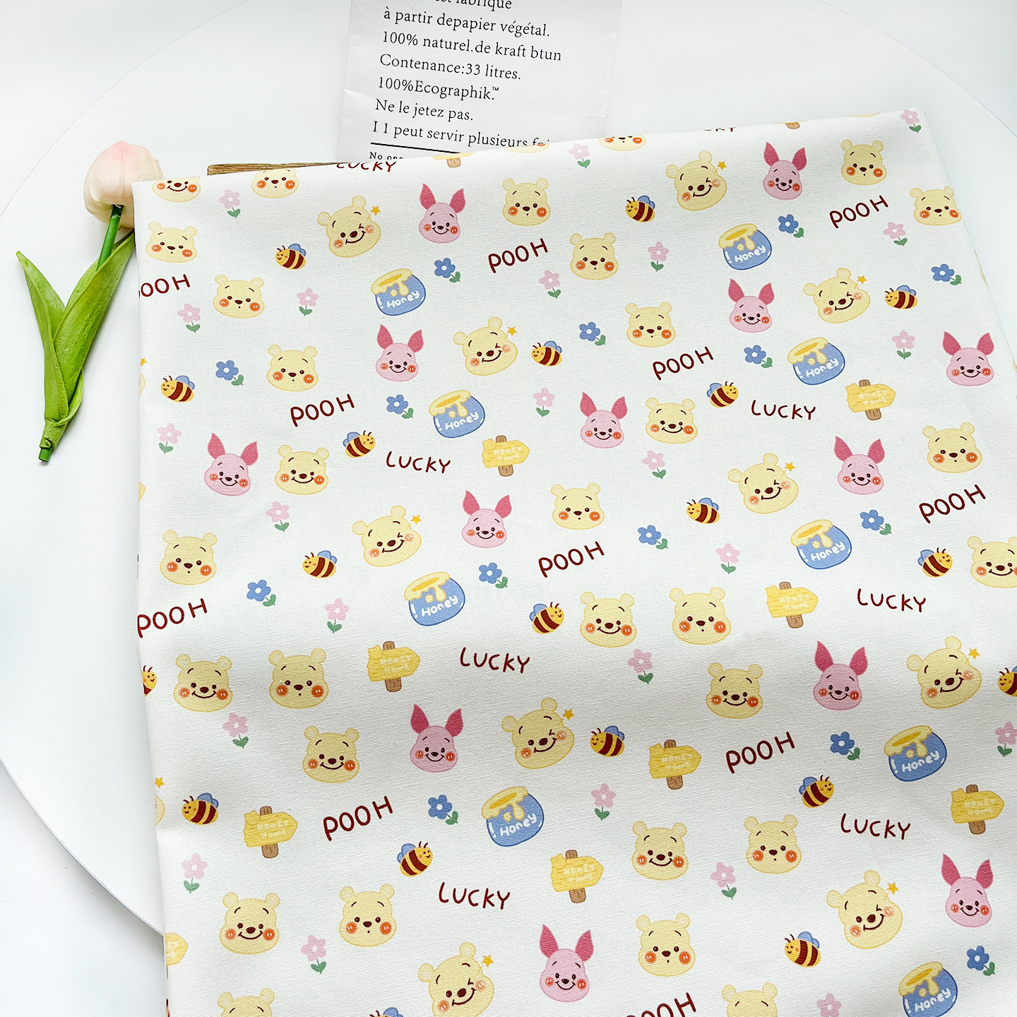 Winnie the Pooh All-Cotton Canvas Bag Jacket Vest Handmade DIY Fabric 1.5m Width 1.0m Price
