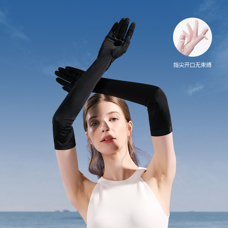 Picture of Gloves Half-finger Summer Anti-ultraviolet Nail Art Women's Outdoor Riding Ice Silk Driving Gloves Thin Ice Cool Breathable Plastic Dip Gloves