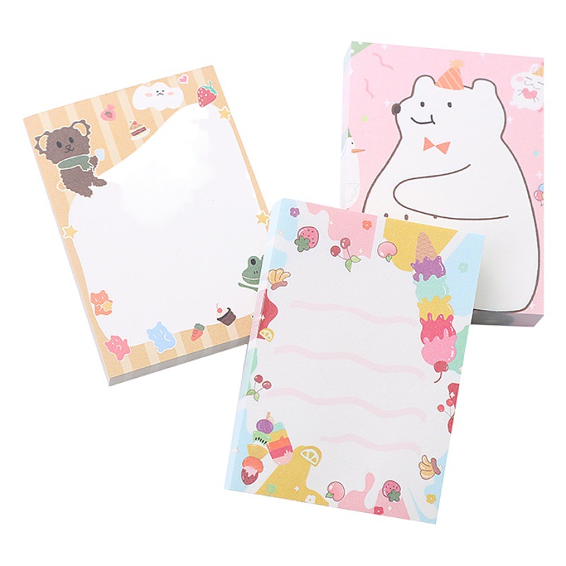 Note Pad, Cute Bear Note Paper, Student Tearable Message Pad, Creative Office Stationery Notepad, Small Book