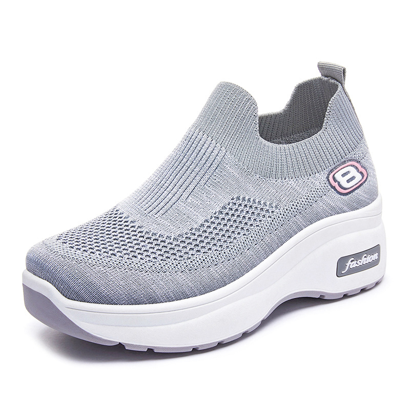 Picture of Women's Shoes, New Autumn Style, Thick-Soled Casual Shoes, Soft-Soled Comfortable Height-Increasing Shoes, Versatile Single Shoes, Fly-Knit Breathable Mesh Shoes