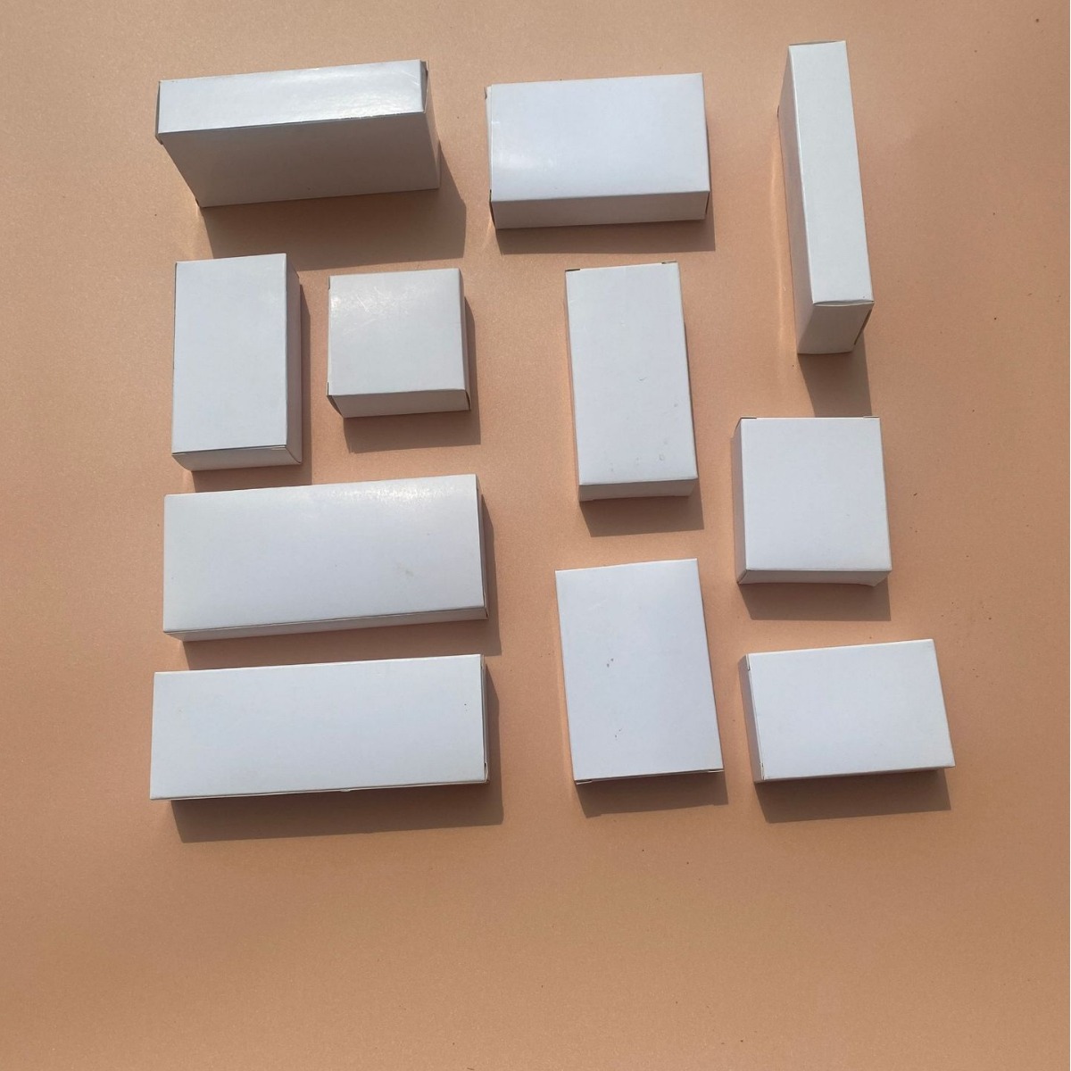 in stock flat long small white box 350g white card folding white box white paper box wholesale multi-box props