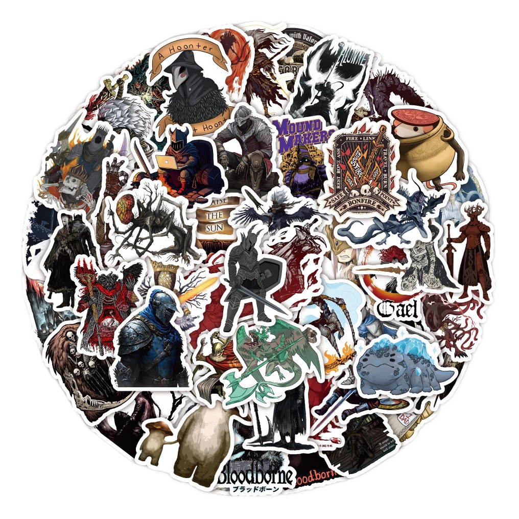 Picture of 50 Dark Souls Cartoon Graffiti Stickers Decorative Water Cup Notebook Stationery Box Waterproof Stickers Manufacturer Wholesale