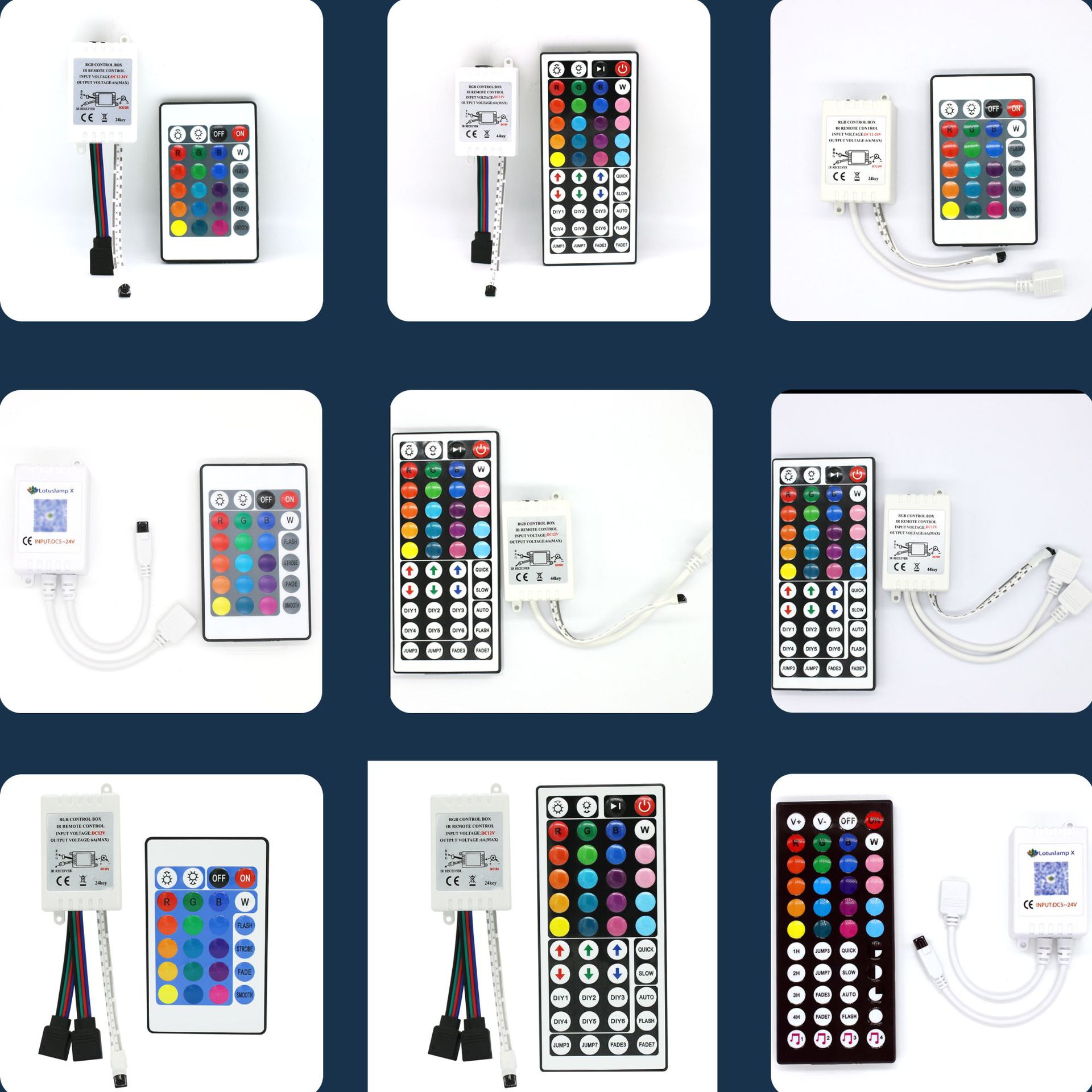 Picture of 24 key rgb controller led light with remote control rgb remote controller led light with infrared dimmer