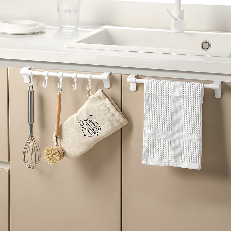 Cabinet hook rack household kitchen multi-functional punch-free cabinet door card holder movable hook rack wholesale