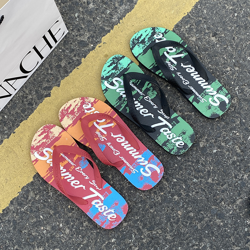 Flip-flops Men's 2024 Summer New Ins Korean Style Beach Shoes Outer Wear Sandals Non-slip Rubber Flip-flops Men's Slippers