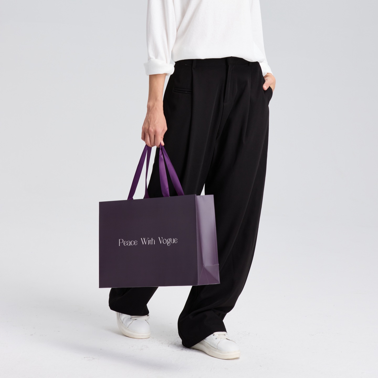 Clothing Store Women's Handbag Custom High-End Paper Bag Printed Logo Packaging Gift Bag Clothing Packaging Printing Ins Large