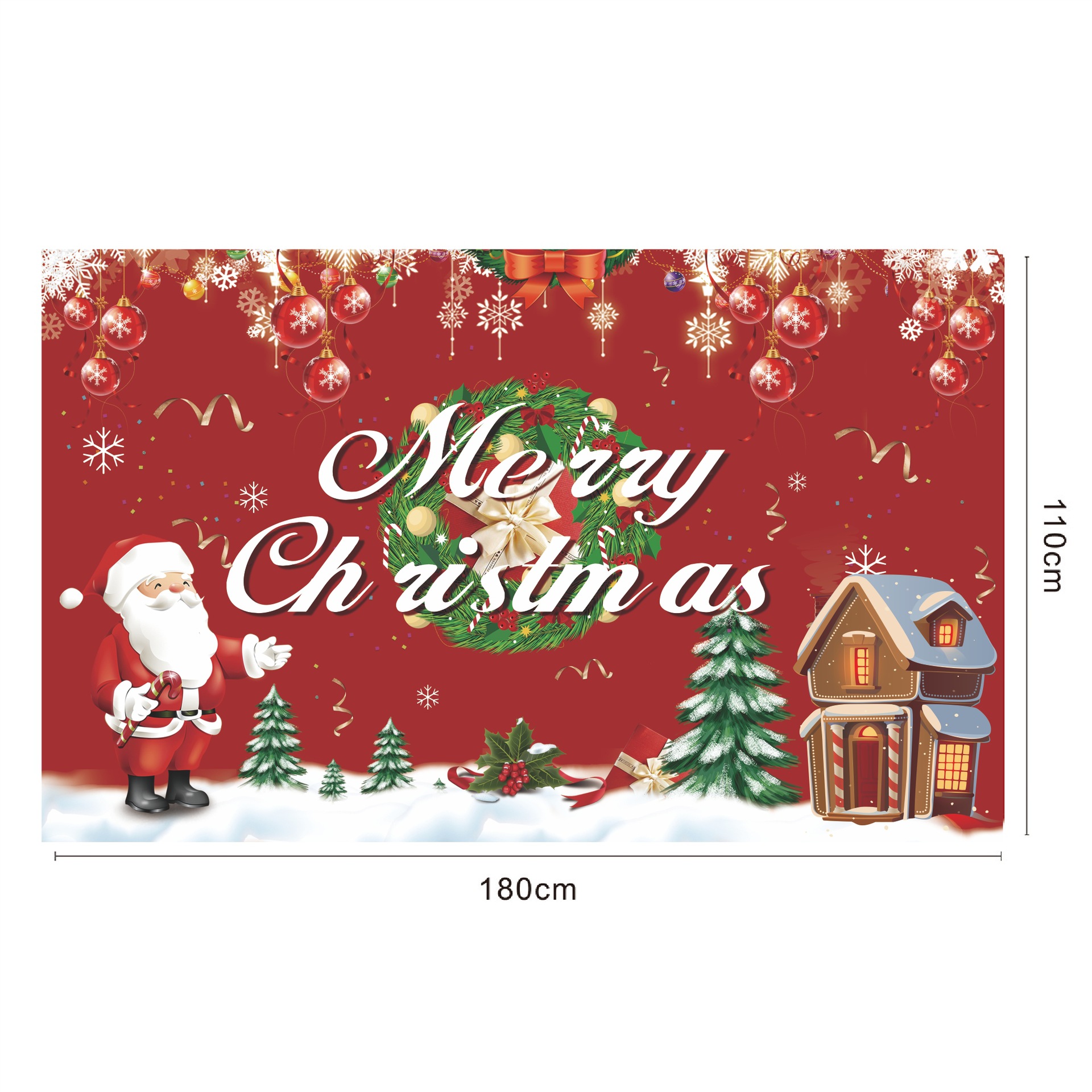 Amazon Christmas Background Banner 100D Polyester Cloth Scene Layout Decoration Flag Photo Background Cloth Flag