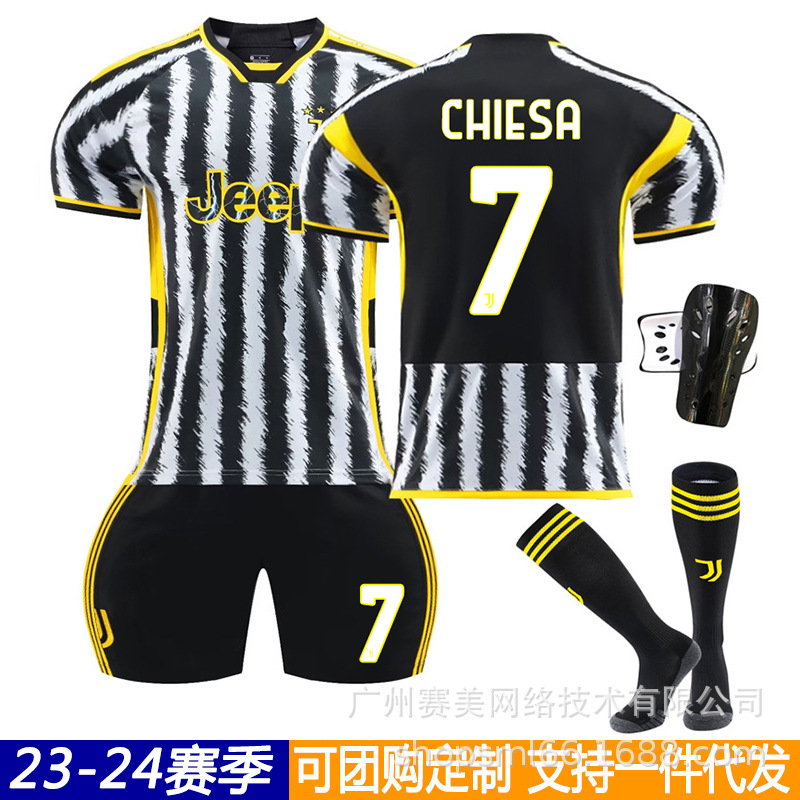 23-24 Juventus Home Football Suit New Ronaldo 9 Hovic 22 Di Maria 10 Pogba 7 Chiesa