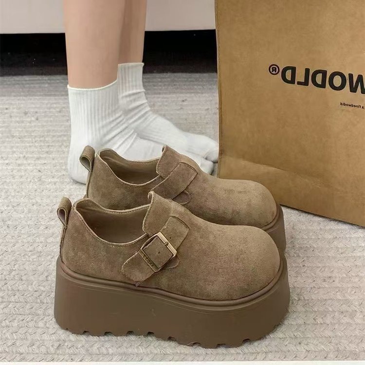 Picture of Small thick-soled 7cm heightened Birkenstock women's 2025 autumn new retro pedal lazy loafer shoes