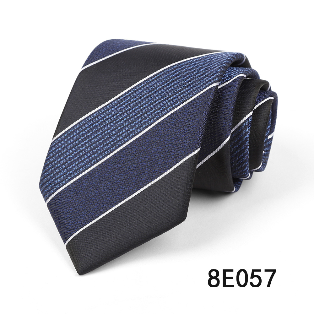 Picture of Men's Tie Business Casual Stripesd Tie 8cm Polyester Jacquard Embroider Print Tie Wholesale Formal Wear