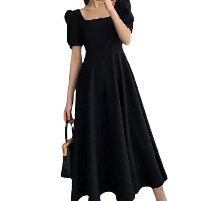Picture of Dress 2025 Summer New Style Ins Tea Break Dress Elegant Off-Shoulder Knee-Length Hepburn Style Plus Size Little Black Dress