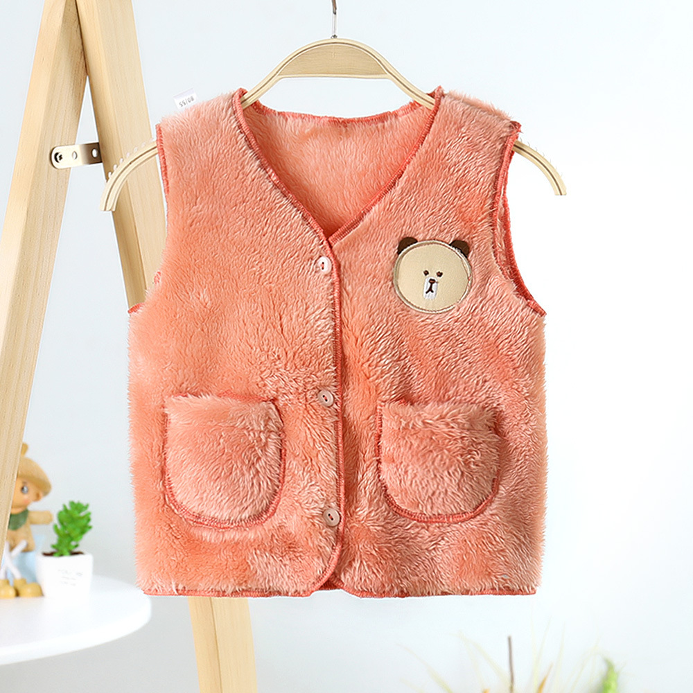 Picture of New children's plush vest autumn and winter thick baby cardigan boys and girls warm clothes children's clothing wholesale