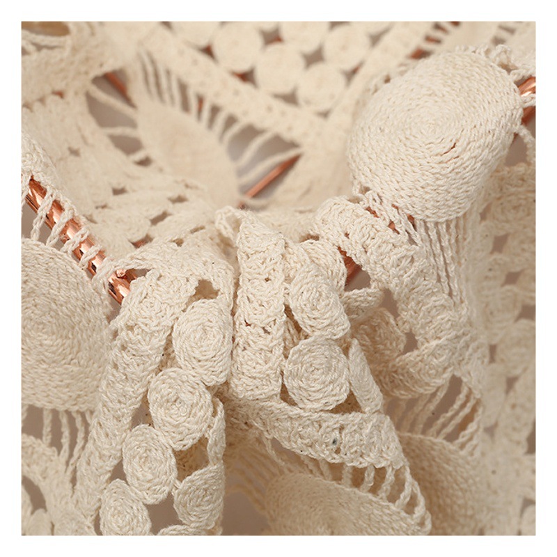 Factory Supply Water Soluble Cotton Chain Embroidered Fabric Crochet Cloth Clothing Cloth Curtain Tablecloth Decorative Fabric