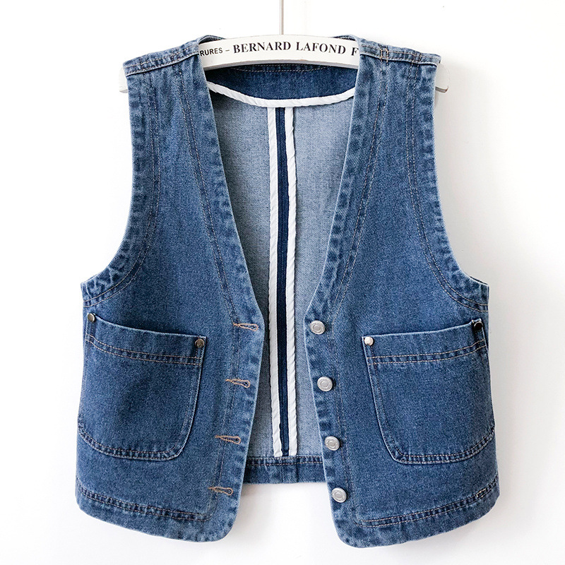 All-match New Spring and Autumn Stylike Denim Vest Women's 2024 Outer Wearing Outer Wearing Short Casual High-end Vest Top