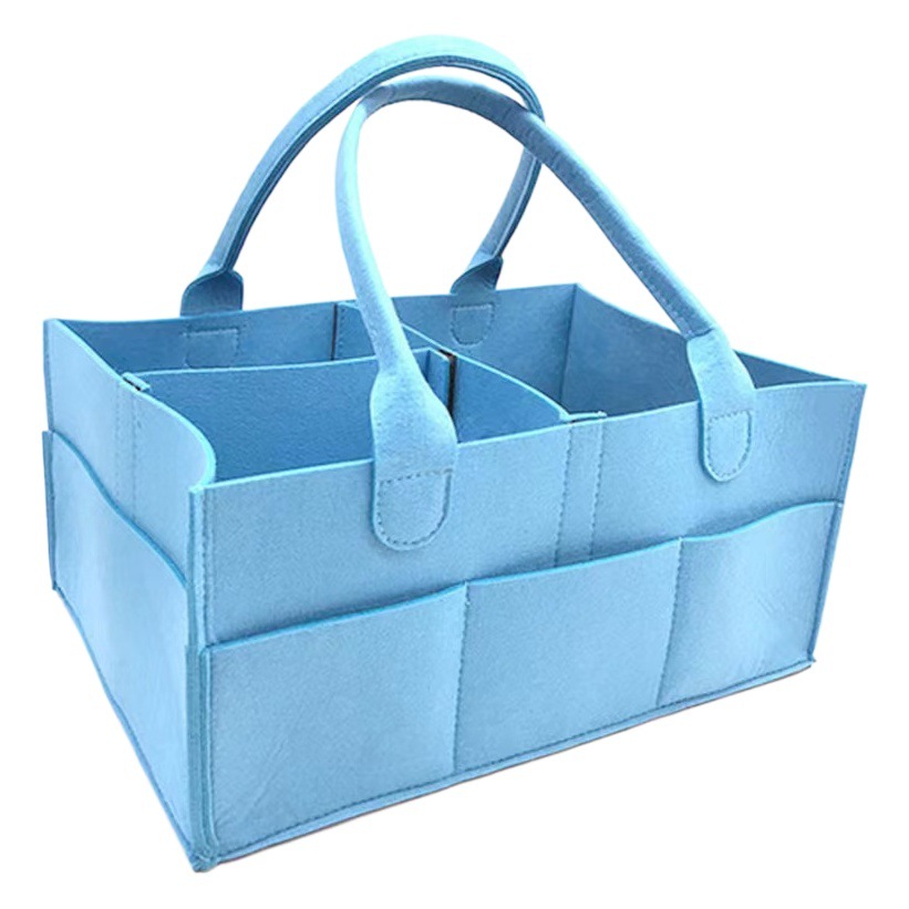 Felt Diaper Storage Bag Mommy Bag Baby Diaper Miscellaneous Organizer Handbag Zipper