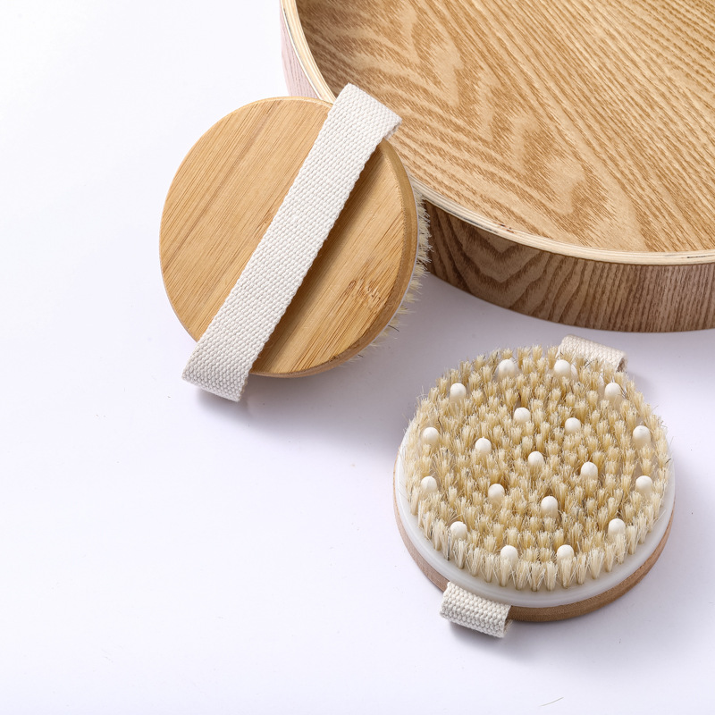 Cross-border hot-selling bath bath brush bath round hand brush natural bamboo soft nail bath brush wood bath brush