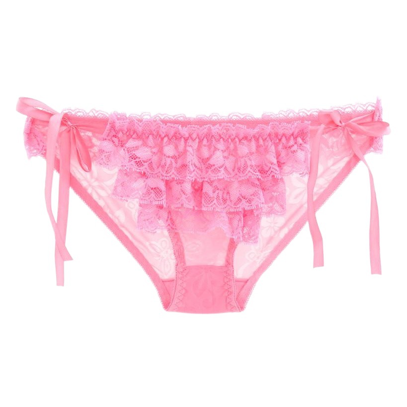 A generation of sexy low waist lace underwear women's lace-up transparent briefs cotton Japanese student pants