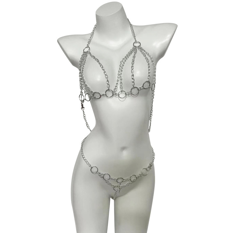 Picture of Europe and the United States cross-border hot-selling personalized metal chest chain accessories women's nightclub party sexy three-point bikini body chain