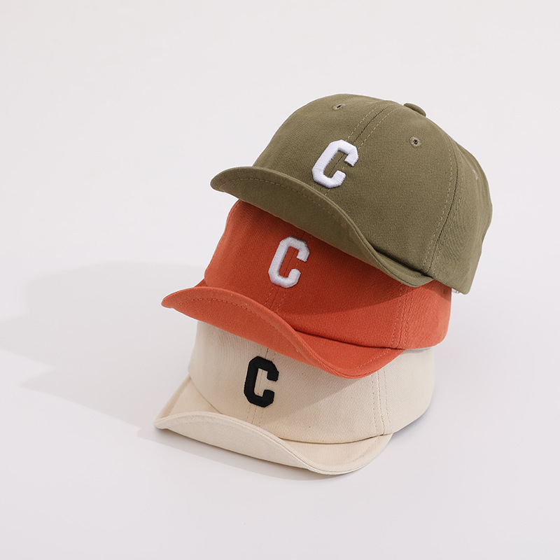 Picture of Baby's Hat Spring and Autumn Soft Brim Korean-style C- letter Embroidered Western-style Cap Baby Baby Instagram Baseball Cap Trendy